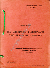 AP1709A The Whirlwind I aeroplane two Peregrine I engines