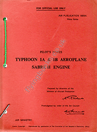 AP1804A Typhoon 1A & 1B aeroplane Sabre II engine