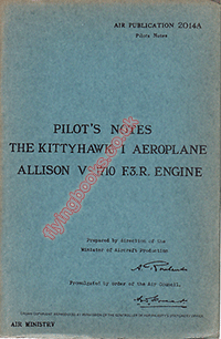 AP2014A The Kittyhawk I aeroplane Allison V-1710 F.3.R. engine